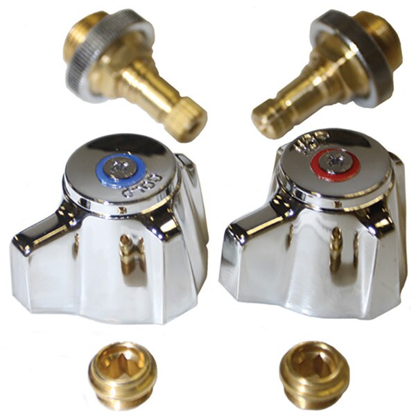 CHG-2 Brass Stem And Handle Pair - 1-3/4", RH/LH, Hot/Cold