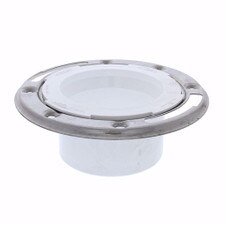 3" x 4" PVC Closet Flange with Stainless Steel Ring less Knockout