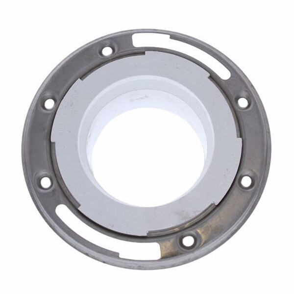 3" x 4" PVC Closet Flange with Stainless Steel Ring less Knockout