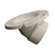 3" x 4" PVC 45° Closet Flange with Plastic Ring