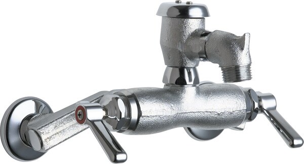 Chicago Commercial Two Handle Service Sink Faucet - Rough Chrome, 2-3/8" Lever Handle, RFC