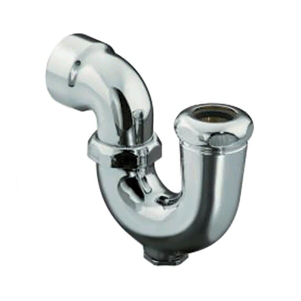 Chrome Plated Low Inlet Brass Sink Trap with Cast Elbow and Cleanout, 1-1/2"