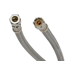 Fluidmaster Braided Stainless Steel Faucet Supply Line - 20", S.S.-3/8" COMP X 3/8" OD COMP