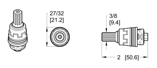 Price Pfister Two Handle Ceramic Disk Cartridge - Cold