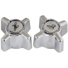 Universal Faucet Parts Chrome Tub & Shower Faucet Handle Pair
