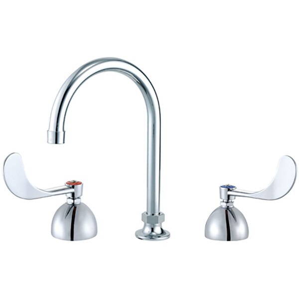 Binford Dual Handle Widespread Faucet - 8", Gooseneck Spout, Chrome