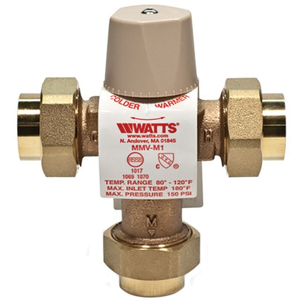 Watts LFMMVM Radiant Mixing Valve - 1/2", 150 PSI, Temp. Range 80F to 120F