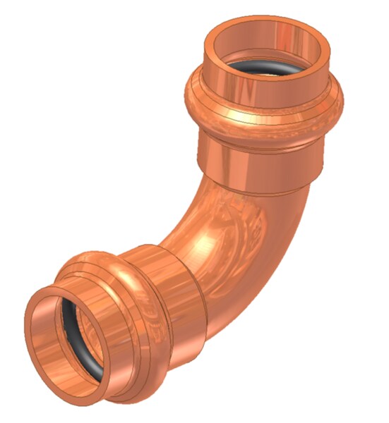 Copper Press Fit 90º Elbow - 1"