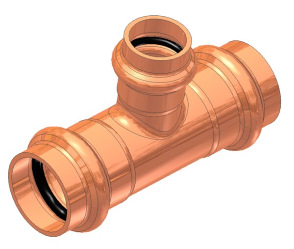 Apollo Copper Reducer Outlet Tee - 2" x 1-1/2" x 1"