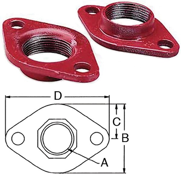 Armstrong Stainless Steel 2-Bolt Circulating Pump Flange - 1"