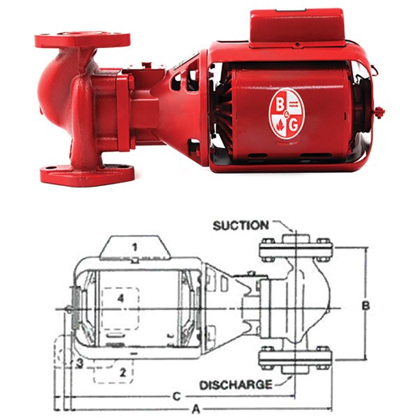 Bell & Gossett 100 Series Single Phase Circulating Pump - 1/12 H.P., 115V, 125 PSI