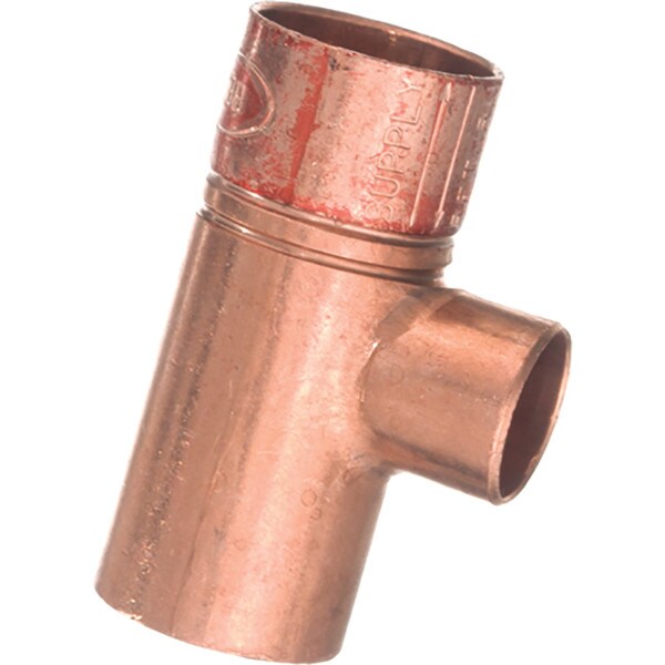 Red Ring Copper Monoflow Tee, 3/4"X 1/2"