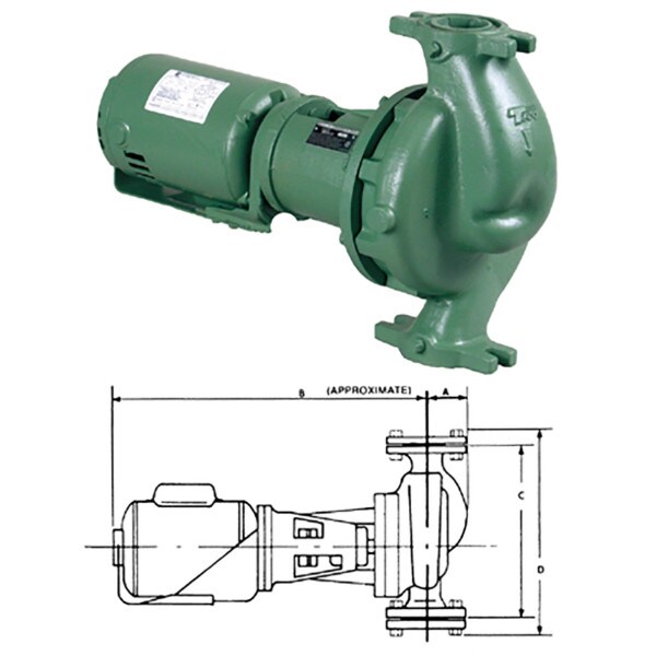 Taco 1600 Series Single Phase Circulating Pump - 1/2HP, 115/230V, 1PH, 1-1/2" Flanges