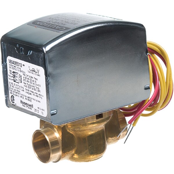 Honeywell Round Base Electric Zone Valve - 24V, 4-Wire, 3.5CV, 3/4" Sweat with Quick Release Power Head
