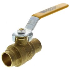 Watts Straight Ball Valve - 2", Full Port Sweat, Brass