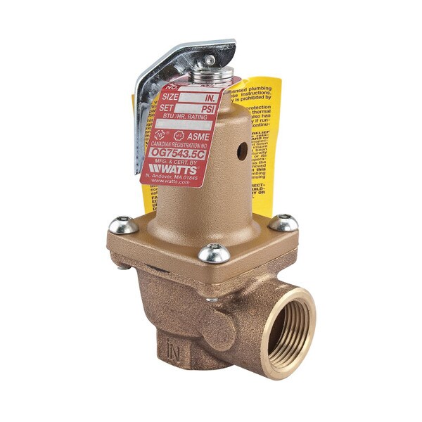Watts 174A Hot Water Pressure Relief Valve - 3/4", 150 PSI, 2,445,000 BTU/HR