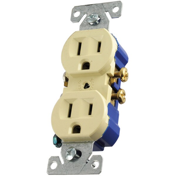 White Standard Duplex Receptacle - 15A Back & Side Wire