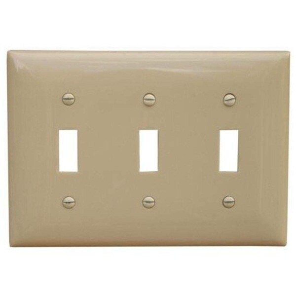 3-Light Switch Wall Plate - Ivory