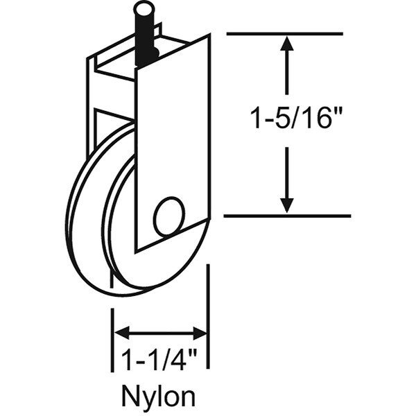 Patio Door Roller - 1-1/4", Nylon