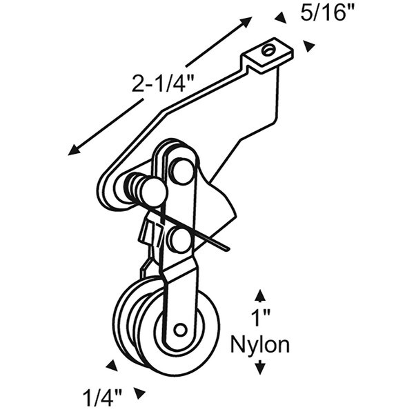 Screen Door Roller - 1", Nylon