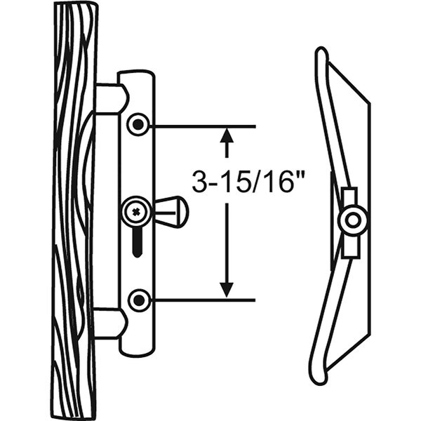 Patio Door Handle - Wood, 3-15/16" Mounting Holes