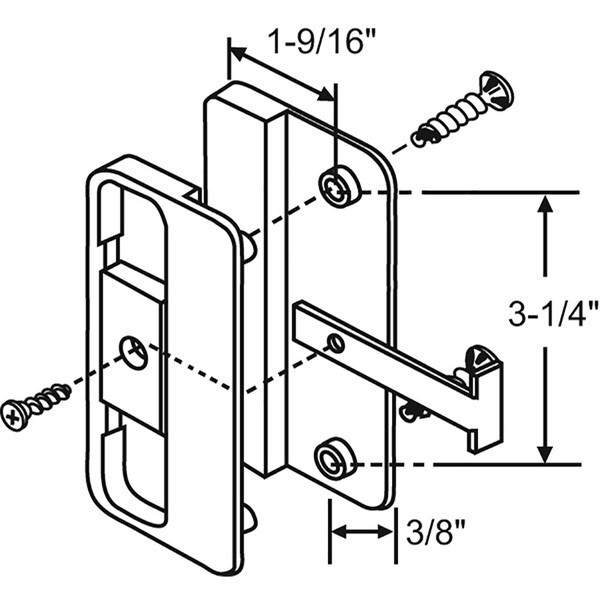 Patio Door Latch Assembly - Black