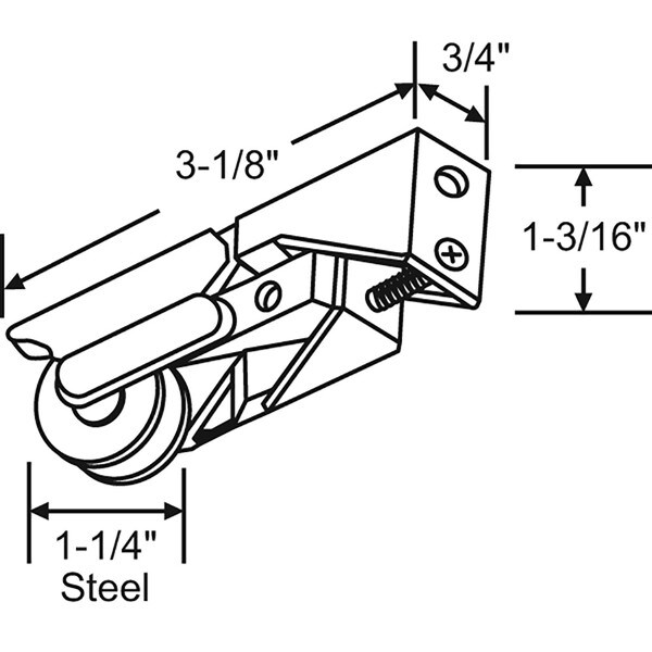 Patio Door Roller - 1-1/4", Steel