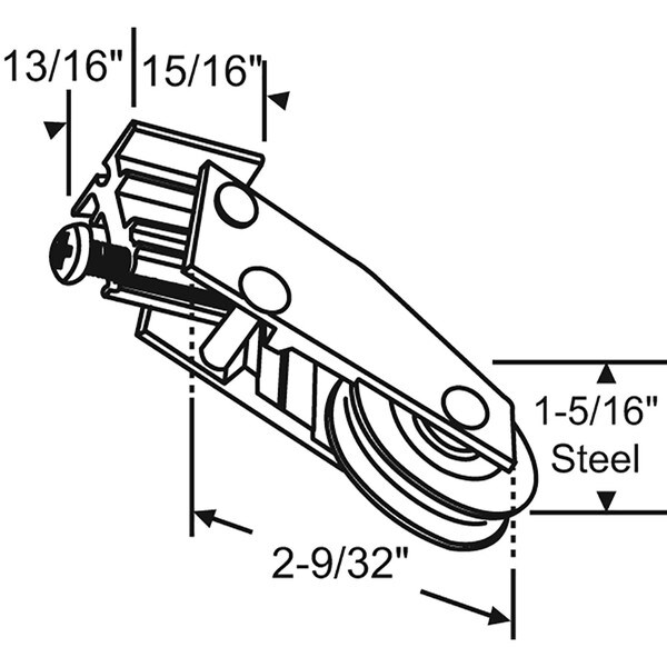 Patio Door Roller - 1-1/4", Steel