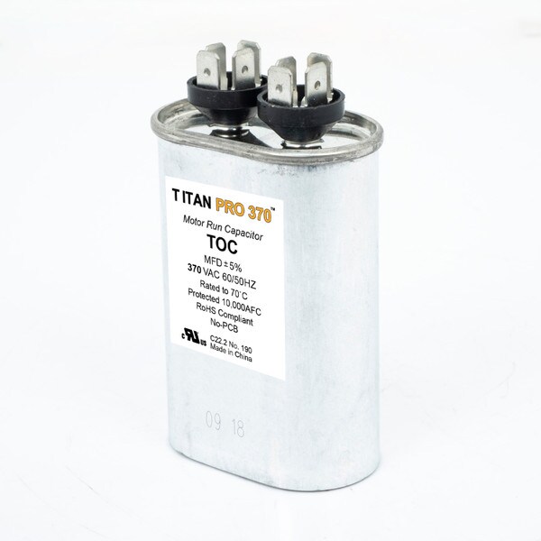 Oval Run Capacitor - 20MFD X 370V