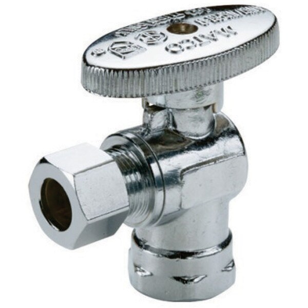 Angle Supply Stop - 1/4 Turn, 3/8" FIP X 3/8" O.D. Comp.