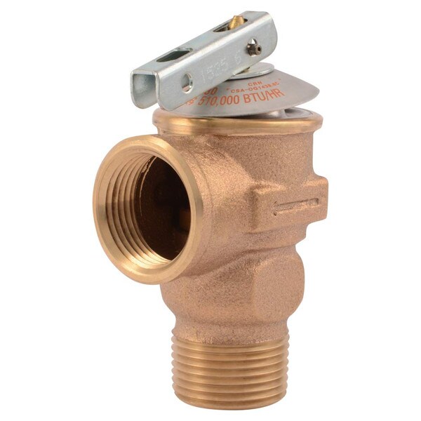 Cash Acme F30 3/4"MPT Hot Water Pressure Relief Valve, 30LB