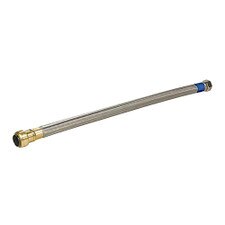 Push Fit 18" Braided Stainless Steel Water Heater Connector, 3/4"Push X 3/4" FPT