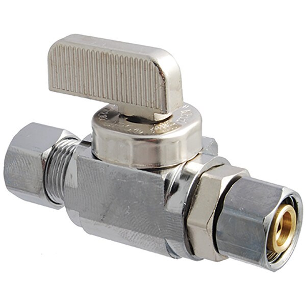 Straight Supply Stop - 1/4 Turn, 3/8" X 3/8" Comp.