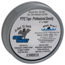 Black Swan Gray Ghost PTFE Tape - 1/2" x 1000"