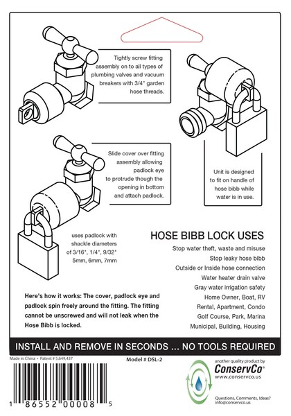 ConservCo Hose Bibb Lock with Padlock