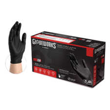 Gloveworks HD Black Nitrile XL Glove Box of 100