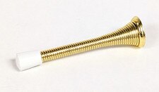 3-3/4" Spring Door Stop - Polished Brass