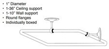 Pasco 54" X 27" Rectangular Shower Rod - Polished Aluminum