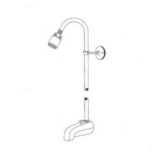 Pasco Add-A-Shower Over The Rim Chrome Plated Die Cast Spout 1/2" IPS